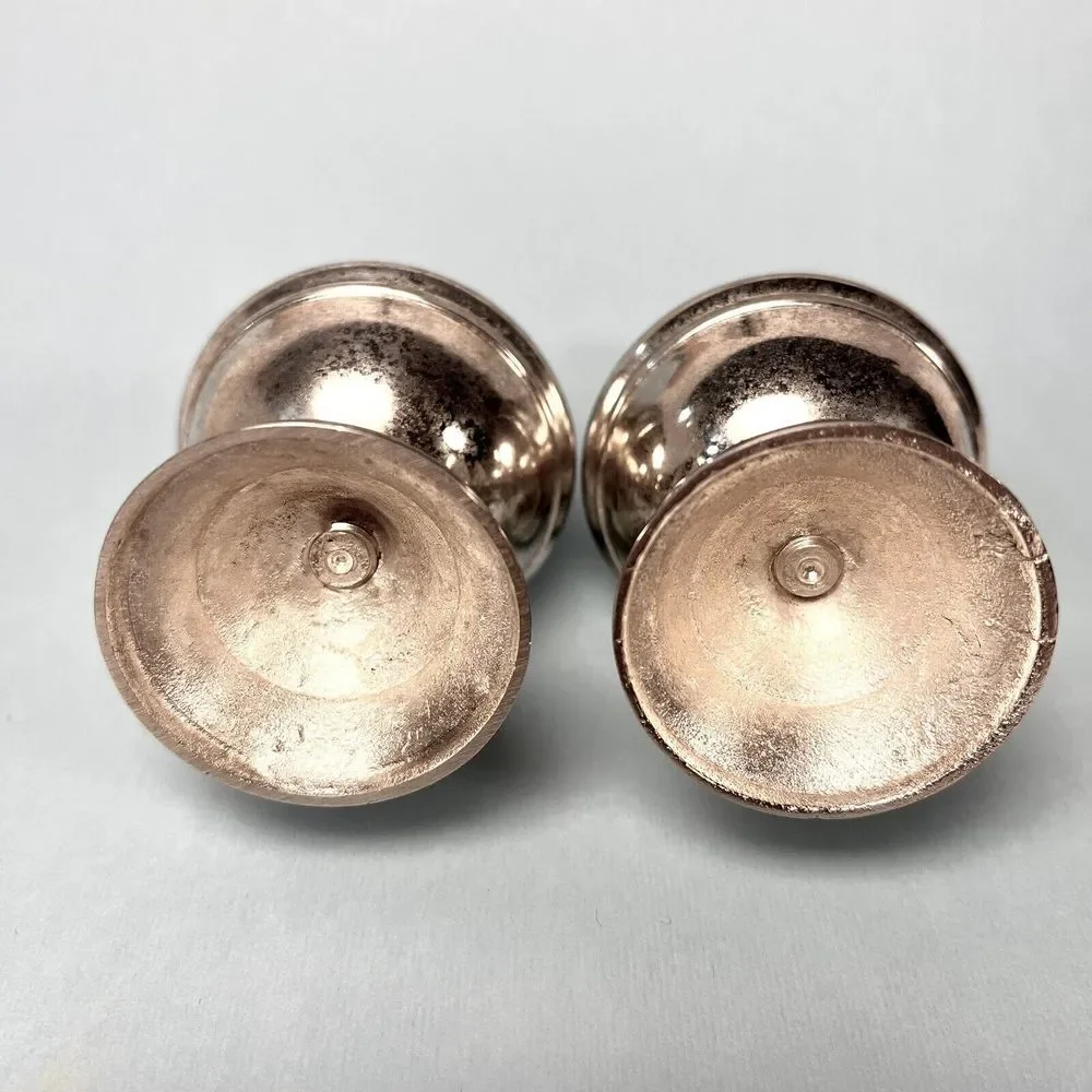 Vintage Art Deco Silver Plate Salt And Pepper Shaker Set‎ 3.75